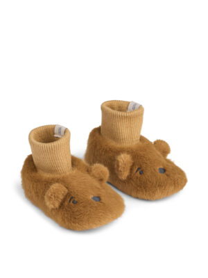 Liewood Beth Bear Plush Slipper // Golden Caramel