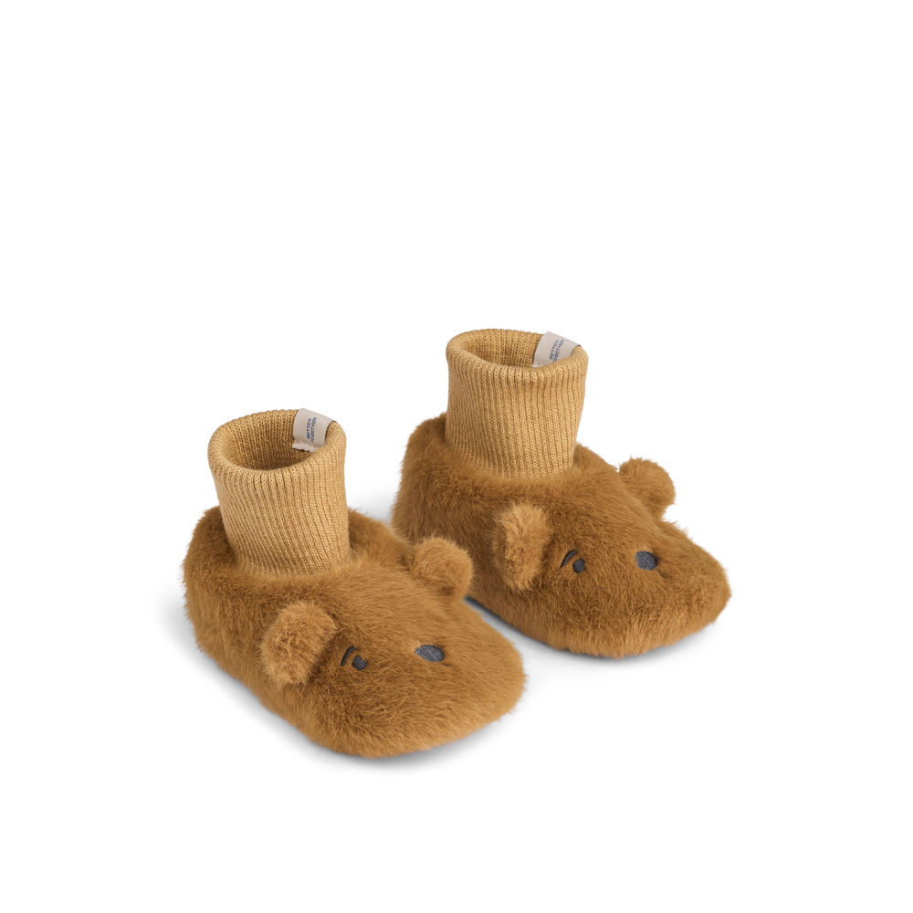 Liewood Beth Bear Plush Slipper // Golden Caramel