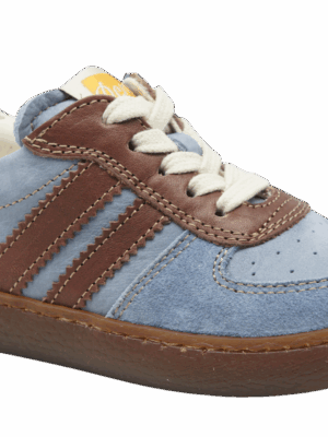 Ocra sneaker // jeansblauw met bruine details
