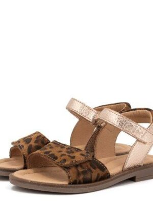 Clic! Sandaal met goud met panterdetail