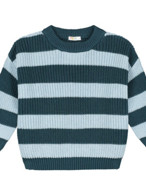 Yuki Kidswear Stripes Knitted Sweater // Blue Bird