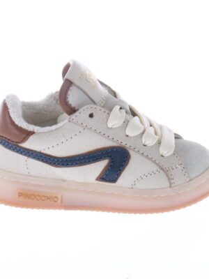 Pinocchio sneaker - beige met donkerblauw en cognac