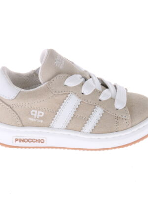 Pinocchio sneaker - lichtbeige met witte strepen