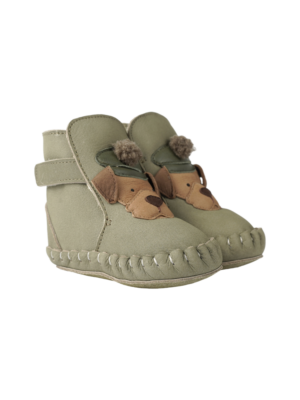 Donsje Baby Footwear // Junus Booties Terrier | Stone Nubuck