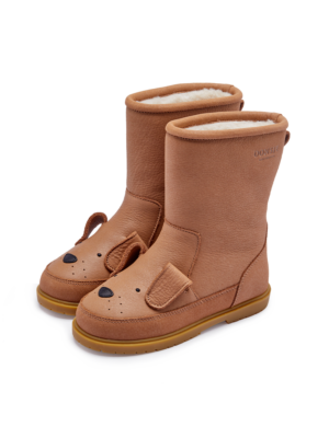 Donsje Kids Footwear // Wadudu Classic Boots Dog | Hazelnut Leather