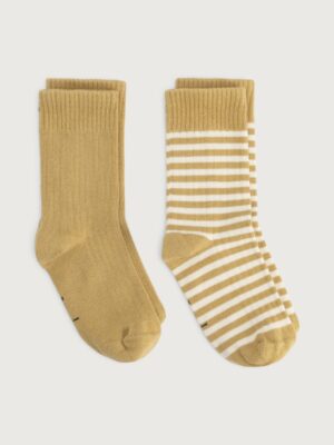 Gray Label Ribbed Socks 2-pack // Cookie - Cream