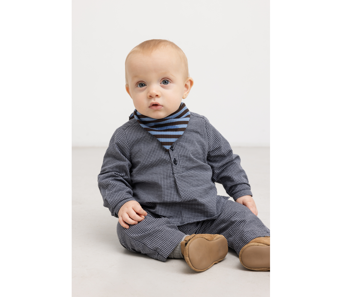MarMar Copenhagen Seersucker Pant // Pigeon Blue Check - Afbeelding 5