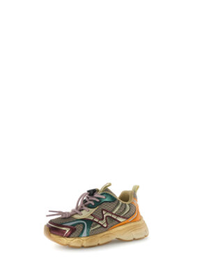 Naturino sneaker // goud met oranje en bordeaux