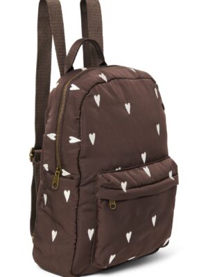 Studio Noos Puffy Midi Backpack // Brown Hearts