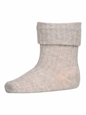 MP Denmark cotton rib baby socks // Light Brown Melange
