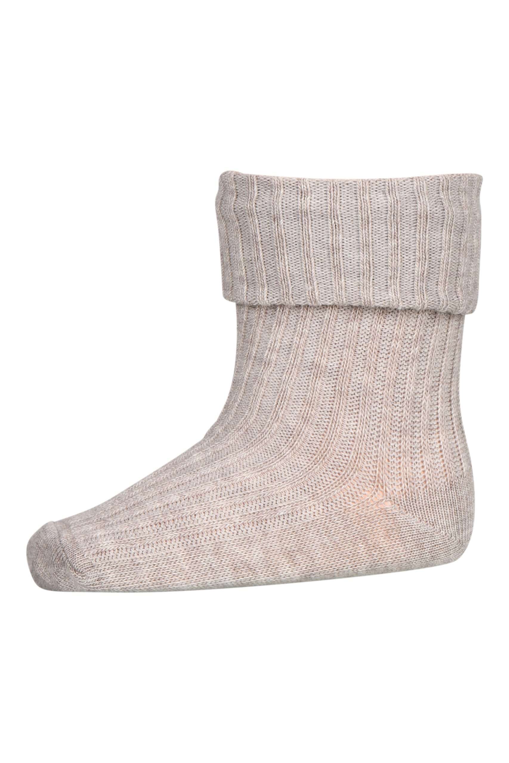MP Denmark cotton rib baby socks // Light Brown Melange