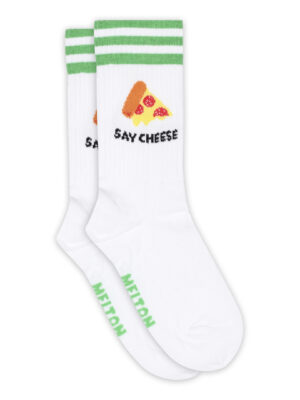 Melton Pizza socks // White