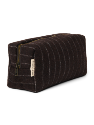 Studio Noos Flannel Chalkstripe Pouch // Brown