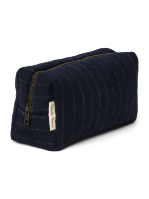 Studio Noos Flannel Chalkstripe Pouch // Dark Blue