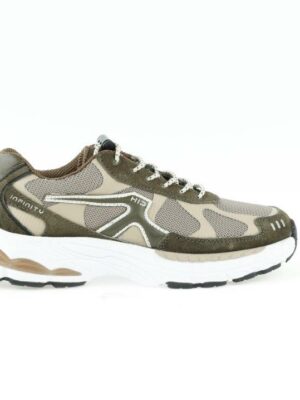 HIP sneaker // olijfgroen met taupe en wit