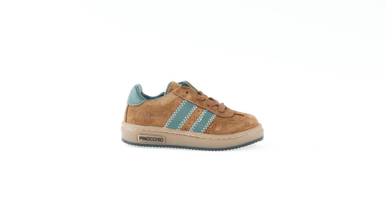 Pinocchio sneaker // cognac met petrol